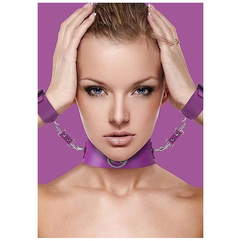 Ouch! Collar with Cuffs - Purple